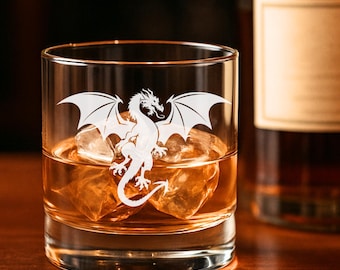 Dragon Whiskey Glass: Gothic Fantasy Barware, DnD Gift