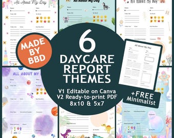 Bearbeitbarer Tagesablauf aus der Kindertagespflege: Meerjungfrau Einhorn Boho Dinosaurier Weltraum Wildtier (Canva, PDF) und 1 KOSTENLOS Minimalist