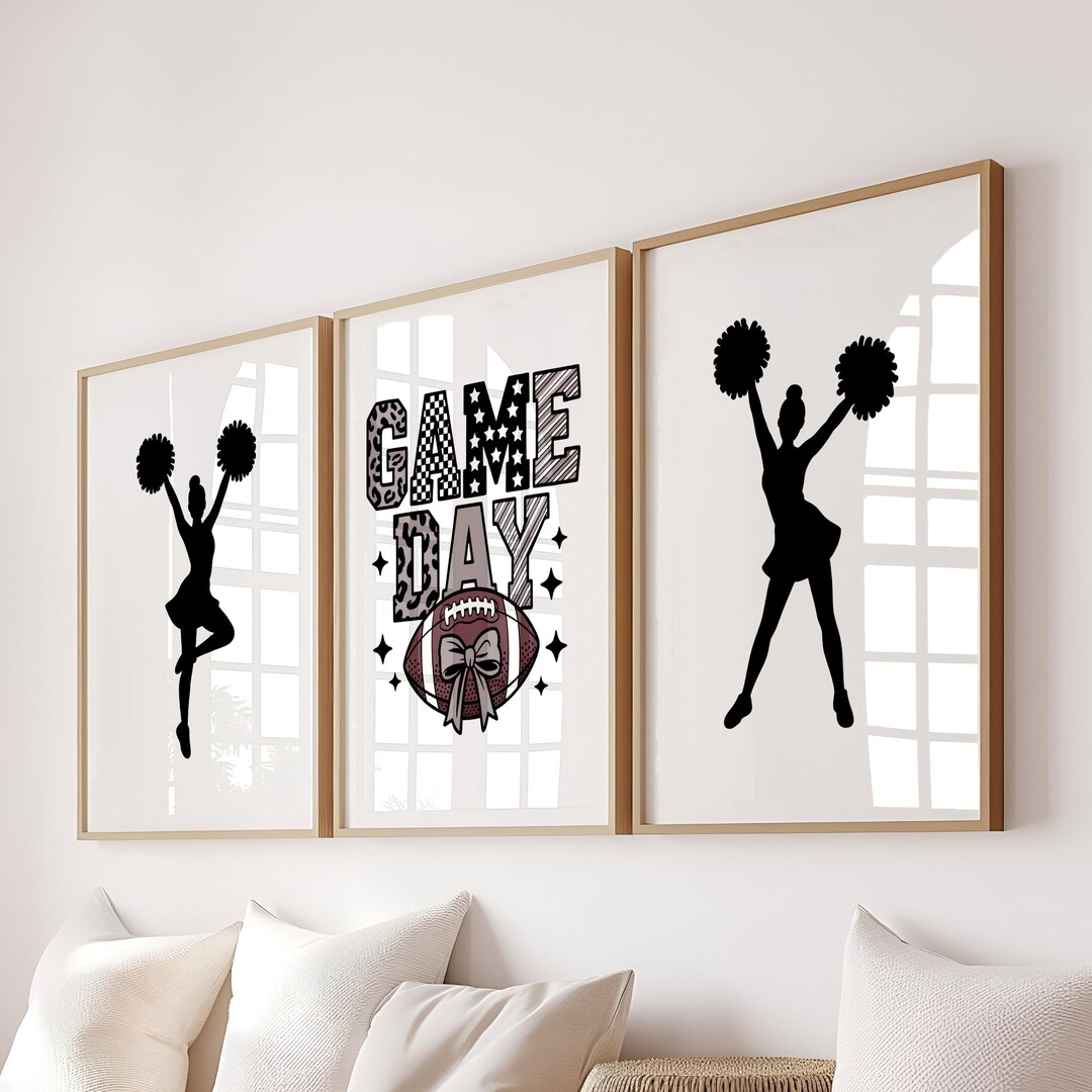 Camo Cheerleader Wall Art Varsity Dorm Room Decor Football Spirit ...