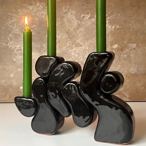 Made to Order: Black Sculptural Ceramic Candle Holder