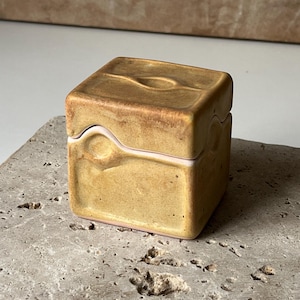 Ceramic Box with Lid, Jewelry Box, Home Decor Object, Tea Storage Container, Unique Gift, Ceramic Mini Box, Trinket Container, Kitchen Gift
