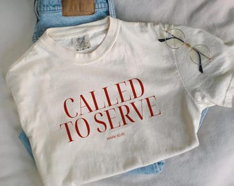 Called To Serve Trendy Christian Shirts Aesthetic Christian Apparel Gift For Godmother Christian Streetwear French Aesthetic Cozy Oversized