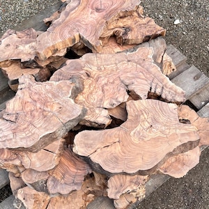 Live Edge Olive Wood Pieces: Epoxy Resin & Wood Crafts, 0.79” - 2 cm Thick