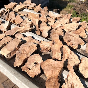 5/8&quot; (1.5 cm) Thick Olive Wood Pieces – Natural Live Edge Slabs for Resin Art, Crafting, Epoxy Projects