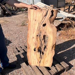 Live Edge Olive Wood Slab: DIY Wood Art, Natural Tree Slice (39&quot;x18&quot;x1.8&quot;)