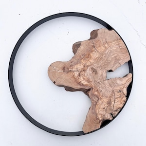 Round Olive Wood Piece: Live Edge Burl Wood Slab for Resin Art