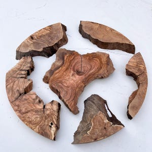 Natural Olive Wood Pieces: Live Edge Slices for Resin Art