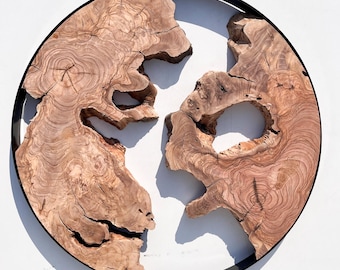 Round Olive Wood Slabs: Natural Live Edge Pieces for Resin Art