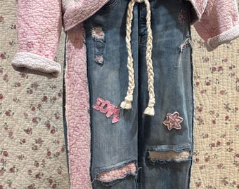 Jeansy z patchworku z recyklingu