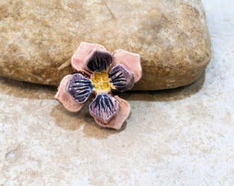 cabochon hortensias, jardin anglais fleuri, fourniture pour bijou mosaique ou collage, céramique artisanale, rose