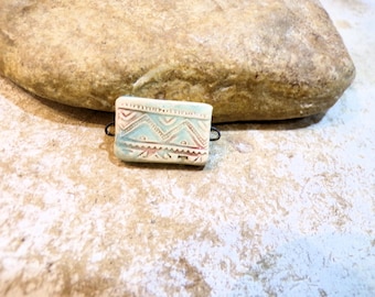 connector pendant for bracelet, geometries, supplies for creating handmade ceramic jewelry, boho, blue