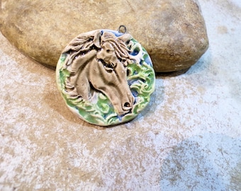 horse pendant, romantic fairy costume jewelry, ceramic craft supplies for jewelry mounting,