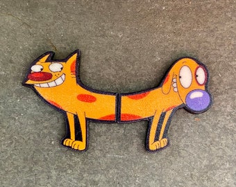 Cat Dog Catdog Best Friends Pins Lapel Pins button 90s Cartoon Buttons