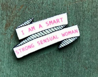 Sensual Woman Feminist Feminism Movement Strong Smart Lapel Pin Pinback Button