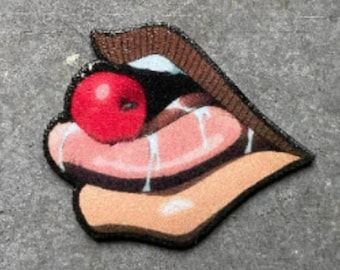 Anime Character Eating Cherry Button Lapel Pin Weird Adventure