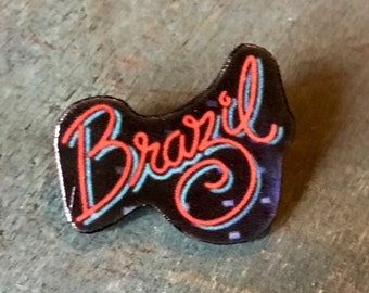 Brazil Movie Lapel Pin Pinback Button Retro Future Terry Gilliam Fantasy Drama 80s Cult Film