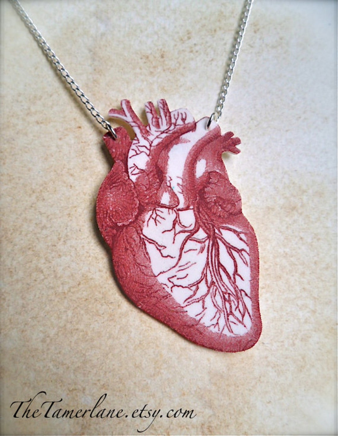 アクセサリー HUMAN MADE HEART NECKLACE RED HUMAN MADE Heart Silver Necklace in Red | SVD USA