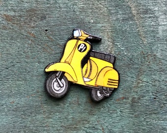 FLCL Yellow Vespa Wasp Woman Fooly Cooly Scooter Lapel Pin Pinback Button