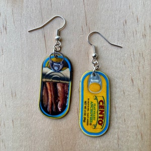 Tinned Fish Earrings summer fun food sardines novelty gift image 2