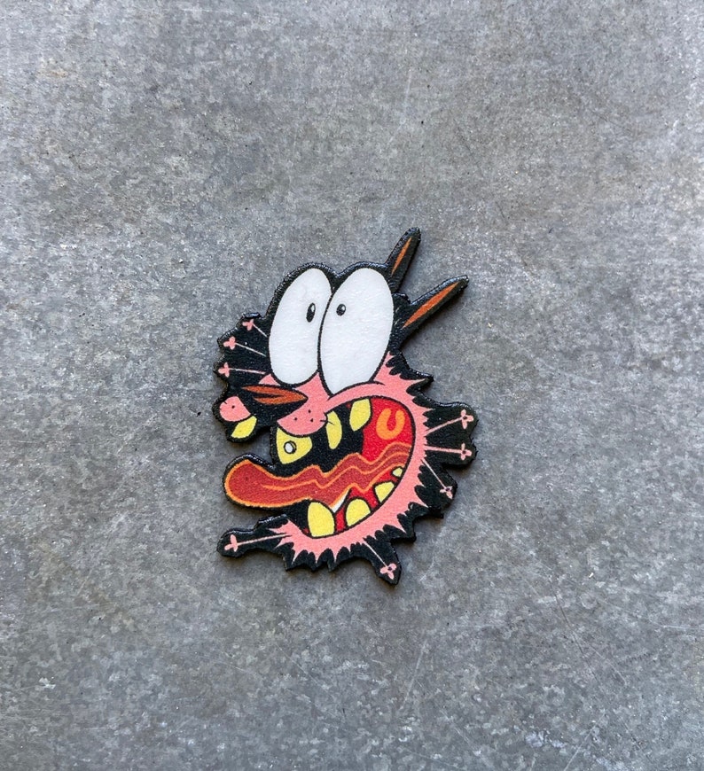 Courage the Cowardly Dog Pin Brooch Gift Cartoon image 1