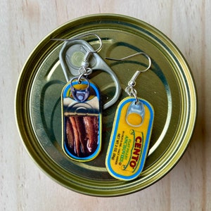 Tinned Fish Earrings summer fun food sardines novelty gift image 3