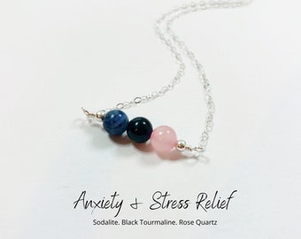 Anxiety And Stress Relief Necklace, Balance Emotion And Healing Crystal Necklace Gift For Her