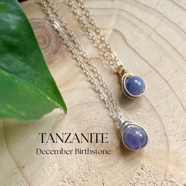 Tanzanite Necklace In Sterling Silver And Gold Filled | December Birthstone Necklace | Sagittarius Necklace