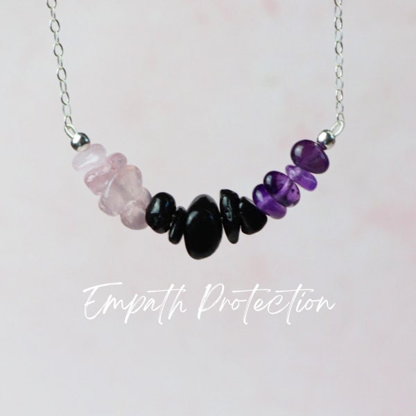 Empath Protection Necklace, Balance Emotion And Raw Healing Crystal Necklace Gift For Her