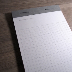 Large Notepad - Square in Square Grid - Grid Notepad, Minimal Notepad, Simple Notepad, Modern Notepad, Designer Notepad, Eco Friendly
