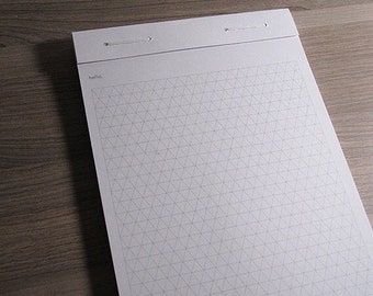 Stor anteckningsblock - Enkelt triangelrutnät - Rutnäts anteckningsblock, Minimal anteckningsblock, Enkelt anteckningsblock, Modernt anteckningsblock, Designeranteckningsblock, Miljövänligt