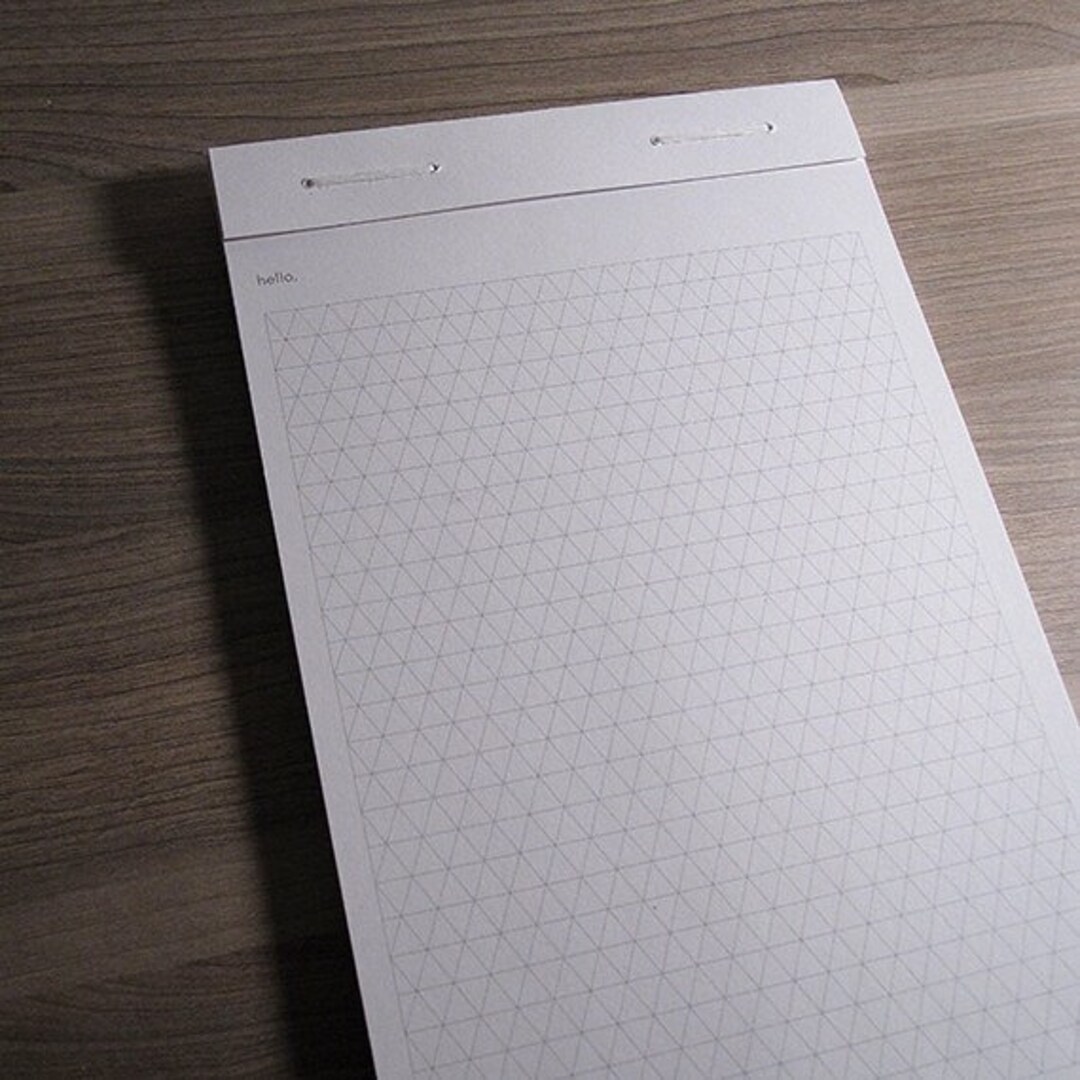 Large Notepad - Simple Triangle Grid - Grid Notepad, Minimal Notepad ...