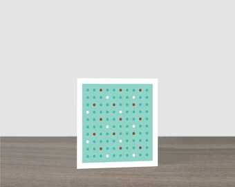 Simple Grid Polka Dot Mini Card or Gift Tag - Congratulations, Happy Birthday, Thank You, Christmas Gift Tags, Cute Gift Tags, Eco Friendly
