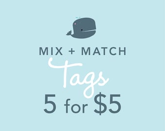 Five Mini Card/Tag Deal - Combo Pack, Gift Tag Set, All Occasions, Birthday, Baby, Wedding, Card Sale, Mini Card Set, Gift Tag Sale
