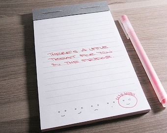 Small Notepad - Cute and Fun Emoticons - Cute Notepad, Happy Notepad, Express Yourself, Lined Notepad, Silly Notepad, Simple, Eco Friendly