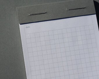 Small Notepad - Simple Square Grid - Grid Notepad, Minimal Notepad, Simple Notepad, Modern Notepad, Designer Notepad, Eco Friendly