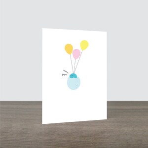 Cute Bird Balloon Baby Card - Balloon Baby Card, Egg Card, Hot Air Balloon, New Born Card, New Parent Card, Mama Papa, Eco Friendly