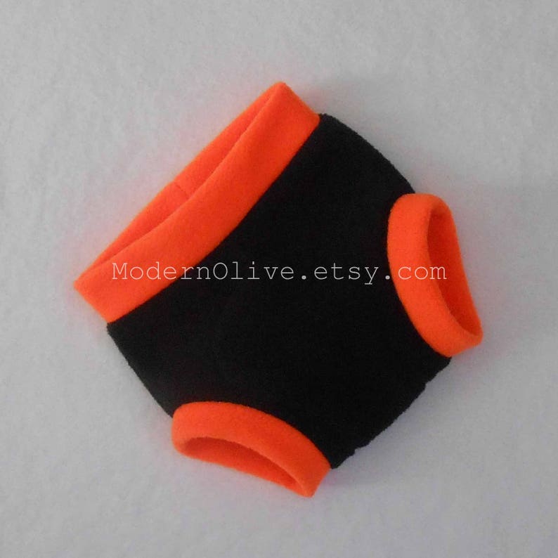 Vegan Toddler Halloween Construction Zone Black and Orange Large Anti-Pill Fleece Diaper Cover or Underpants Cover Cloth PullupSoaker