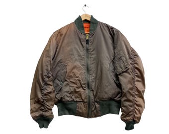 Vintage Sunfaded Bomber Ma 1 Flight Jacket Westop Industries Size Large