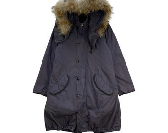 Vintage Washi Denim Fishtail Parka Jacket - Size M - Blue Hoodie Vintage Washi Denim Fishtail Parka Jacket - Size M - Blue Hoodie