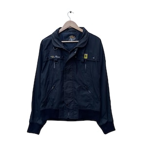 Vintage Style Auto Racing Ferrari Bomber Multi Pocket Tactical Jacket