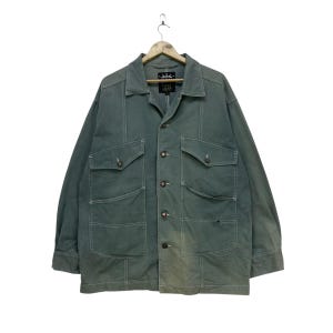 Vintage Verblichene Neo Blut Arbeitskleidung Jacke Vintage Chore Mantel Jagd Stil Jacke Japanische Marke Größe L