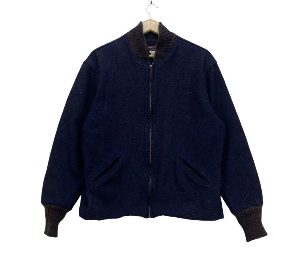 ジャケット・アウター 80s OKIEF MARINA TypewriterCotton Bomber Vintage 80s Ship Outfit Bomber Wool Jacket Talon Zipper Up - Etsy