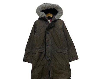 Vintage Washi Denim Fishtail Parka Jacket - Size M - Blue Hoodie