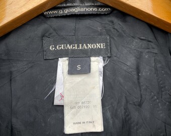 G.guaglianone Stitching Genuine Leather Biker Jacket - Etsy