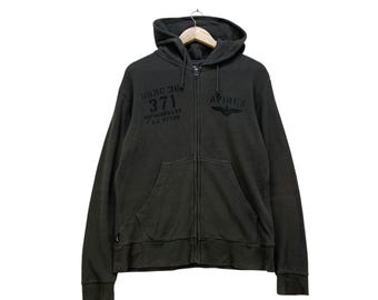 Avirex Hooded Zip Up Spellout Logo