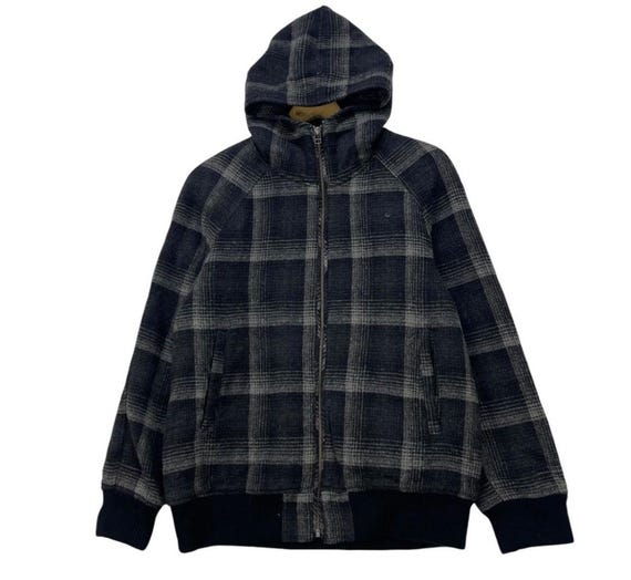 【関送込み】Retro Plaid Hooded Jacket/ユニセックス/N230009-1 Black and white checked seersucker hooded jacket | Marni