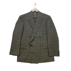 Vintage Italian Designer Dunhill Costum Made Double Collar Checked Jacket