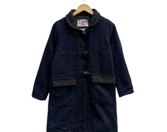 Vintage Octopus Army X Harris Tweed Wool Checked Coat Men's