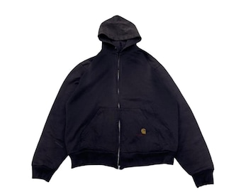 Distressed Faded Carhartt Zipper Up Hoodie Sweater Jacket