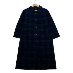 Vintage J Press Trench Coat Wool Reversible Long Coat Checked Jacket